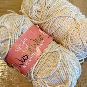 Sirdar wash and wear pure cotton crepe dk yarn, lot of 2